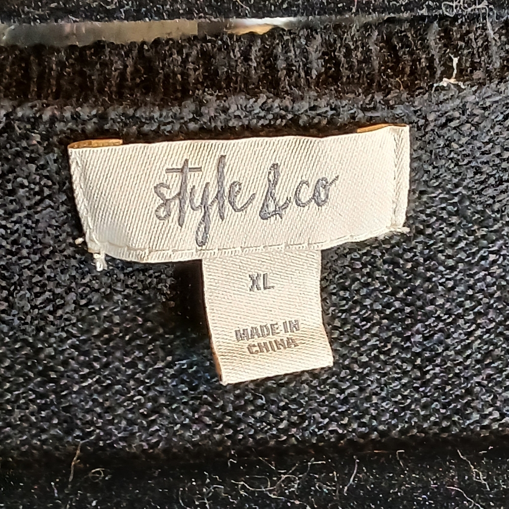 Black style&co sweater with a black mock  turtleneck both are XL